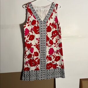 😄London Times floral dress midi fitted size 16